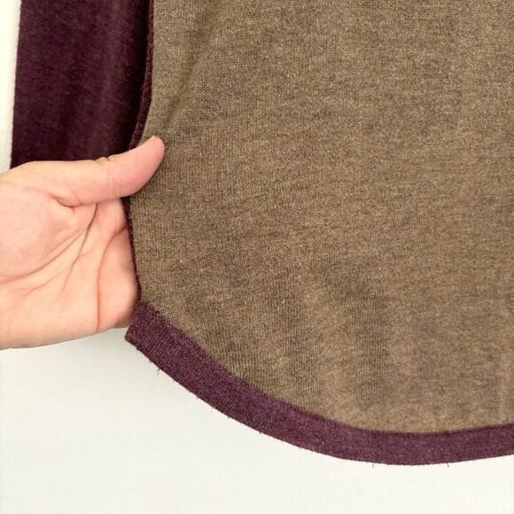 Smartwool Long Sleeve Colorblock Sweater in Argyle Purple Shadow Pine Tan Sz Med - Picture 10 of 10